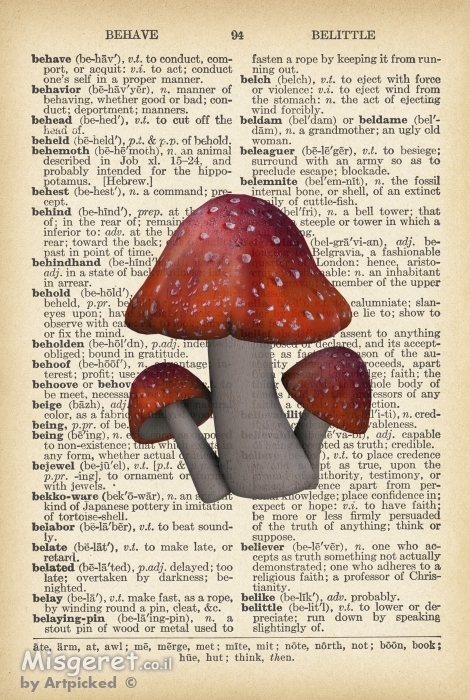 3 פיטריות רטרו על טקסט