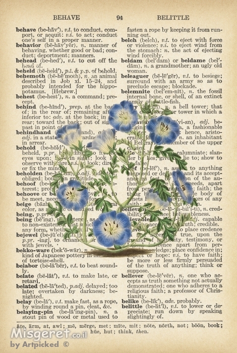 צמח סגול ועגול על עיתון