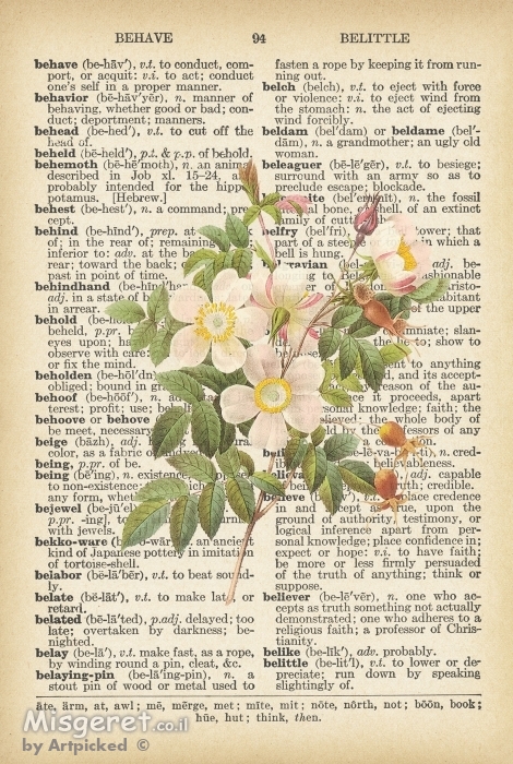 זר לבן רטרו על טקסט