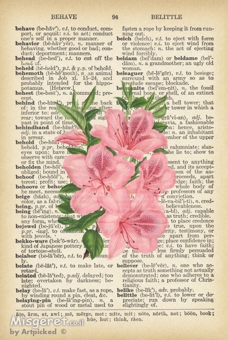 זר ורוד רטרו על טקסט