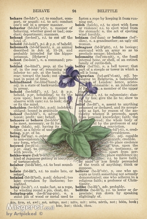 פרח סגול ירוק רטרו טקסט