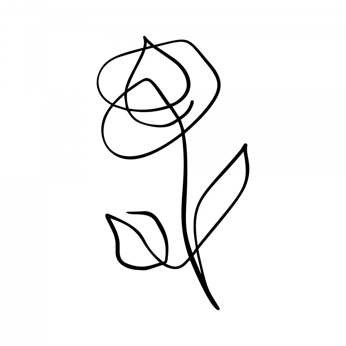 ורד בקו אחד - Artpicked - סלון בסגנון מינימליסטי איור רישום בצבע סטים בסגנון מודרני  - מק''ט: 331769