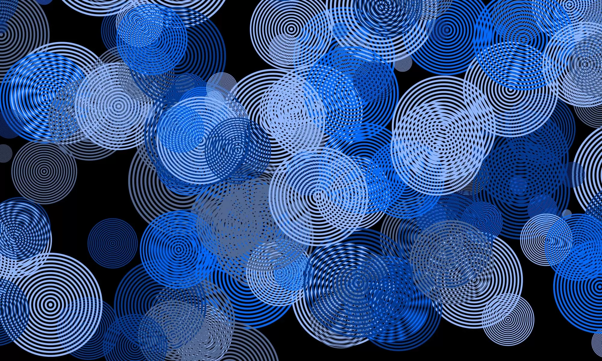עיגולים כחולים - Artpicked - תמונות בועות גלים ומים אבסטרקט מודרני  - מק''ט: 332536