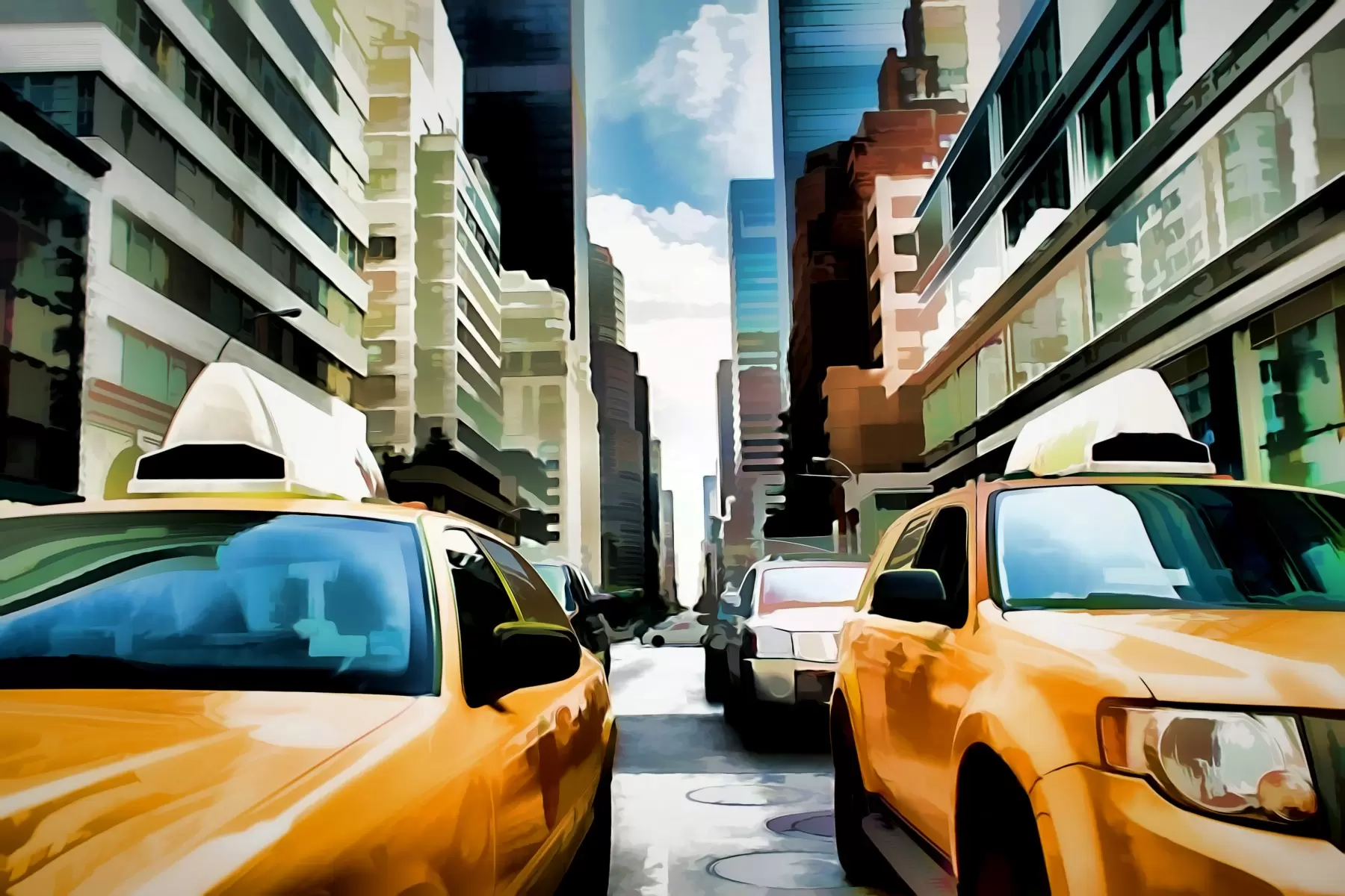 yellow cab - Artpicked - תמונות אורבניות לסלון  - מק''ט: 333008