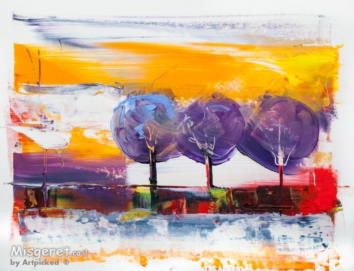 שלישיית עצים בסגול