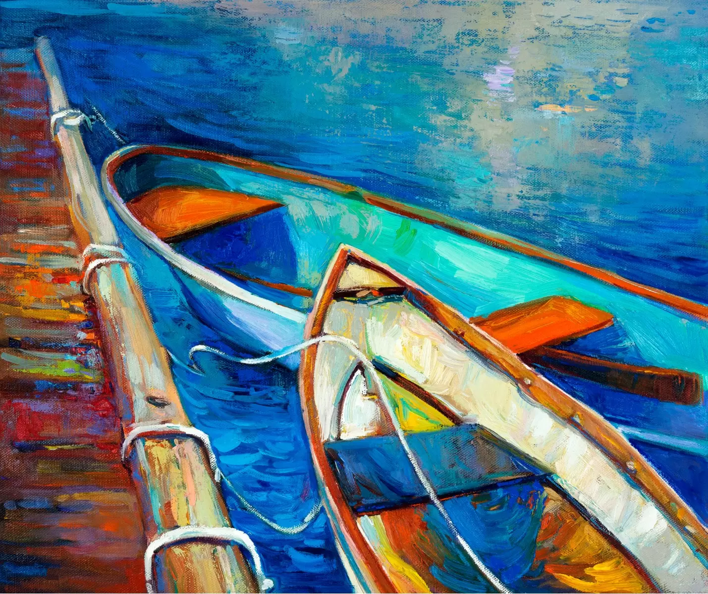 נוף עם סירות 2 - Artpicked - ציורי שמן  - מק''ט: 334857