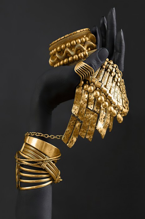 שלשיית אפריקאיות בשחור וזהב II