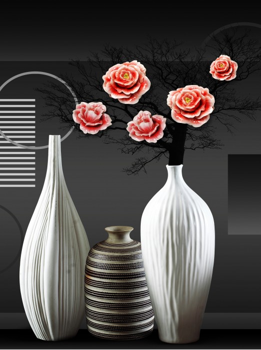 אגרטלים וורדים בשחור לבן I