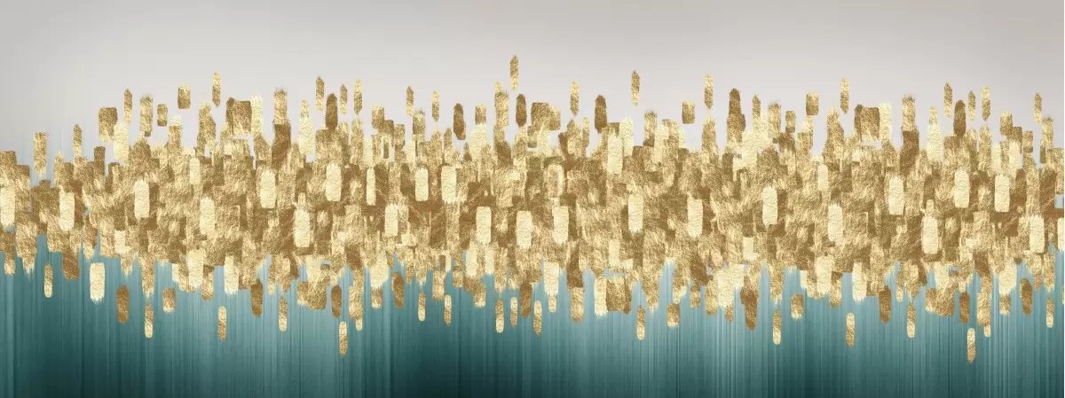 השתקפות קוסמית פנורמה זהב - Artpicked - תמונות נורדיות אבסטרקט מודרני תמונות מודרניות 2023  - מק''ט: 440805