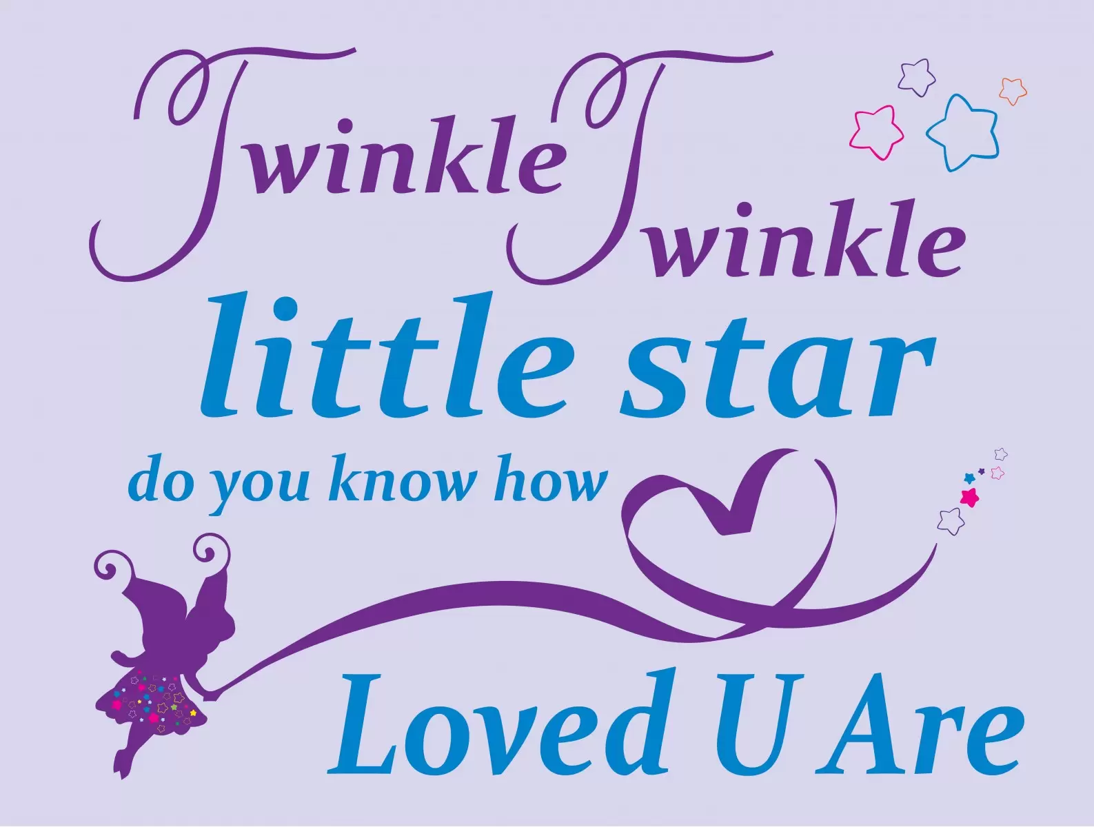 Twinkle Little Star - מסגרת עיצובים - מדבקות קיר משפטי השראה טיפוגרפיה דקורטיבית  - מק''ט: 240701