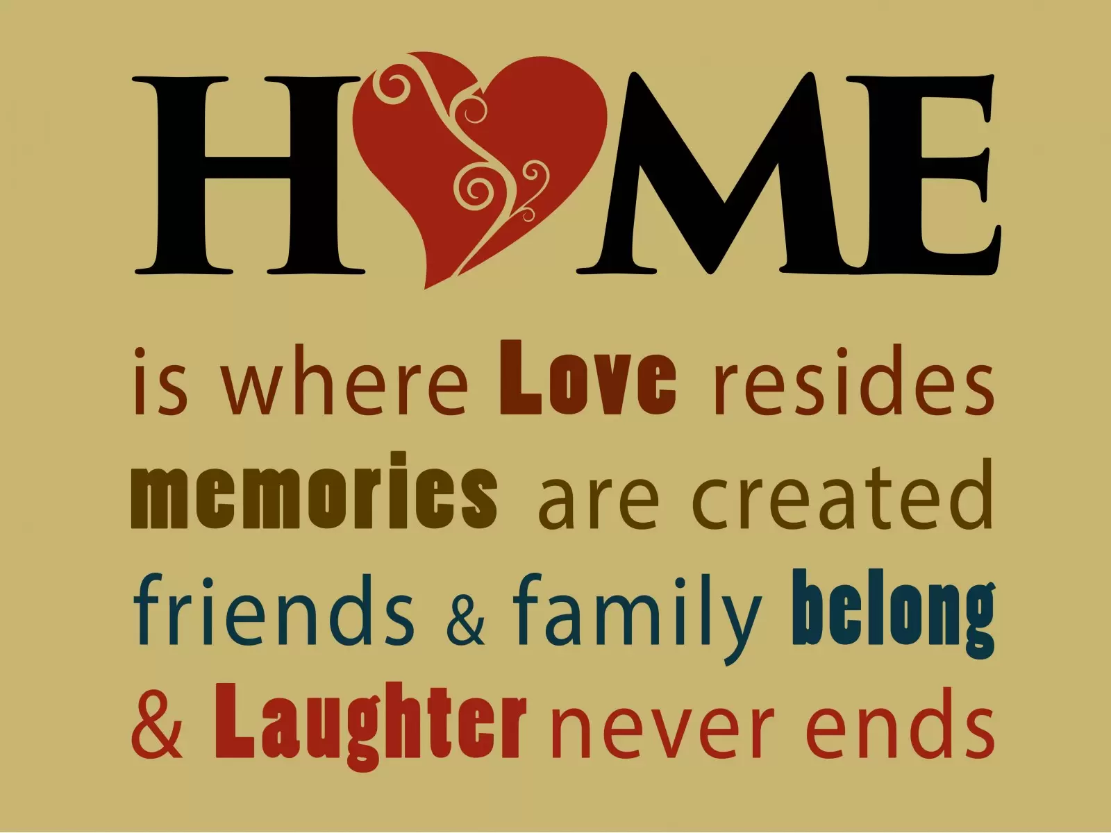 Home Where Love Resides - מסגרת עיצובים - מדבקות קיר משפטי השראה טיפוגרפיה דקורטיבית  - מק''ט: 240706