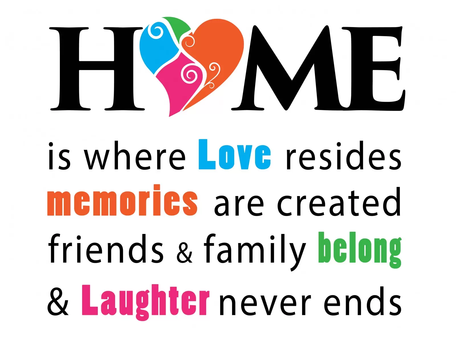 Home Where Love Resides - מסגרת עיצובים - מדבקות קיר משפטי השראה טיפוגרפיה דקורטיבית  - מק''ט: 240707