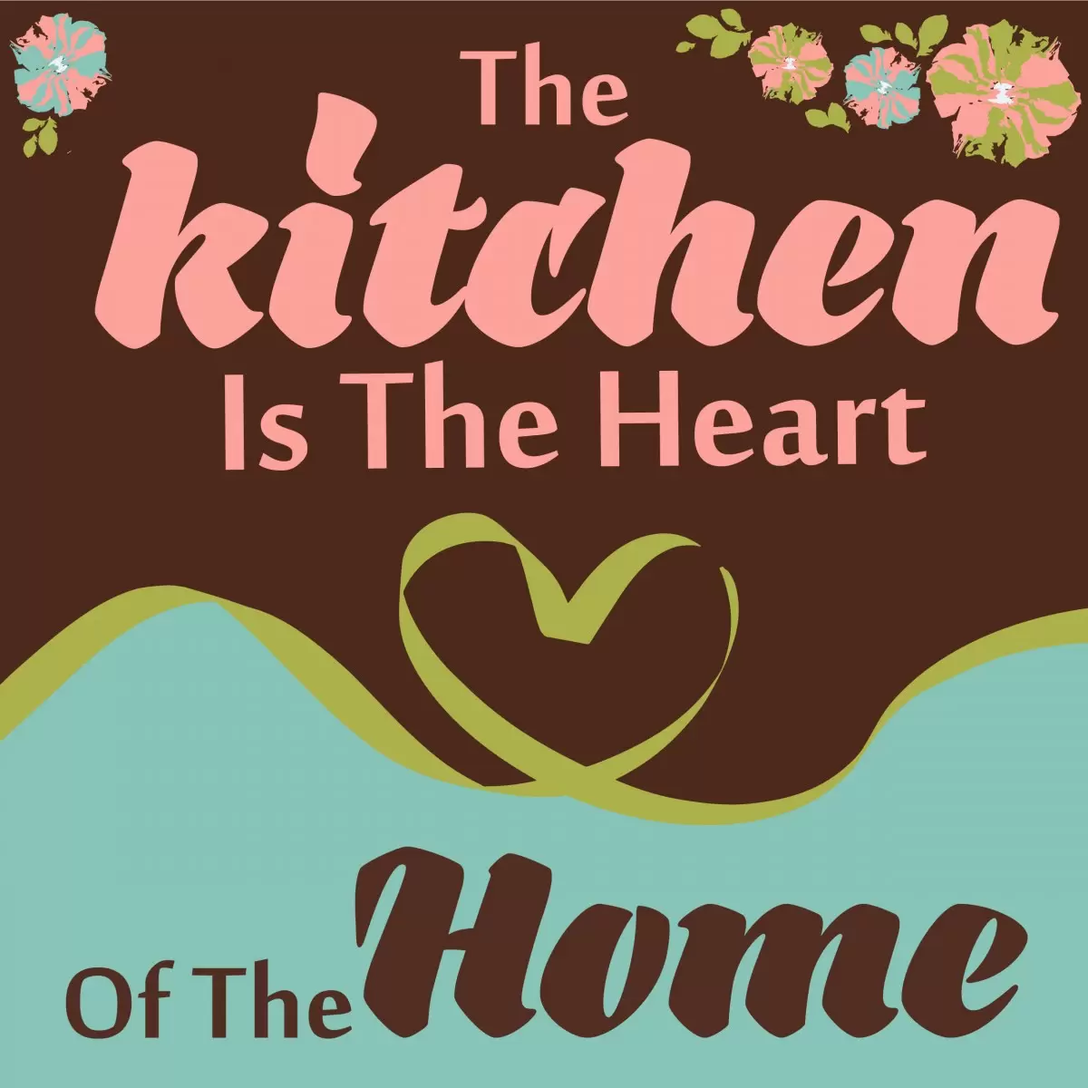 Kitchen Heart Home - מסגרת עיצובים - תמונות למטבח מודרני טיפוגרפיה דקורטיבית  - מק''ט: 240727