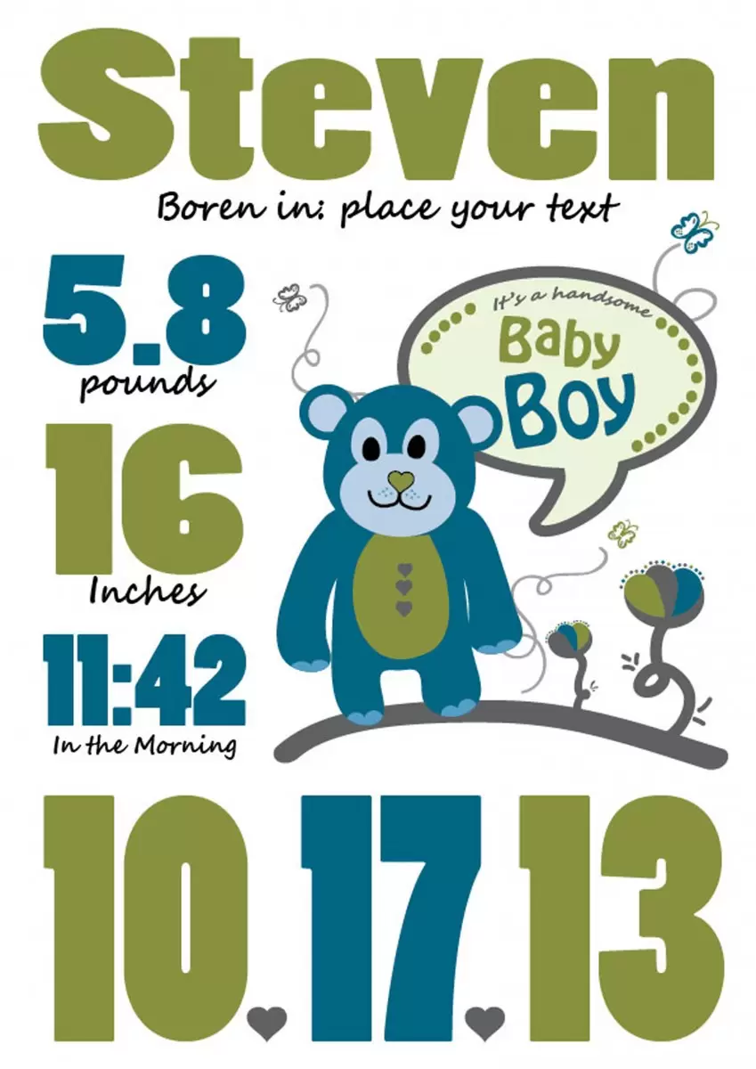 Birthday - מסגרת עיצובים - תמונות לחדרי תינוקות חדרי ילדים  - מק''ט: 240841