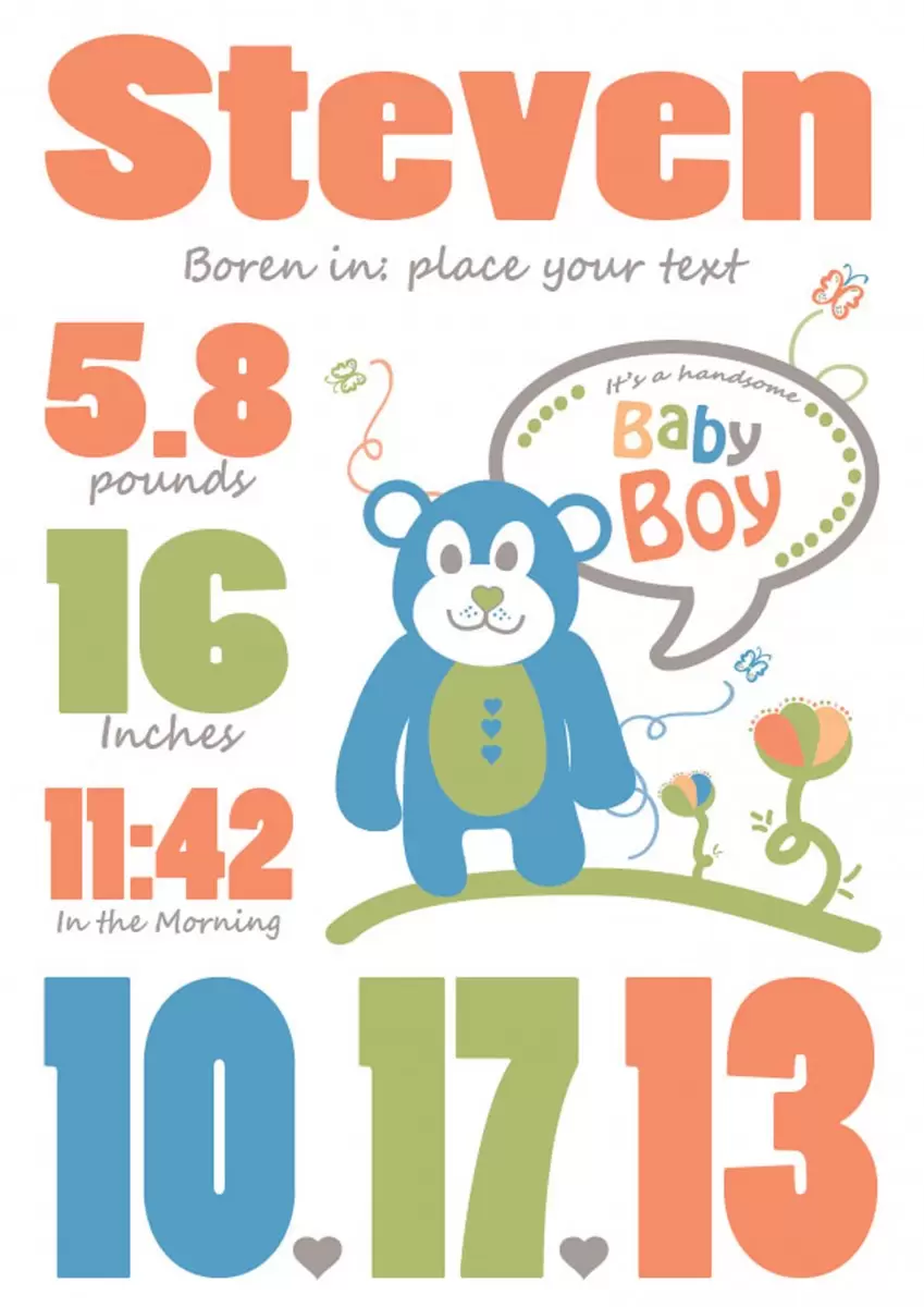 Birthday - מסגרת עיצובים - תמונות לחדרי תינוקות חדרי ילדים  - מק''ט: 240843