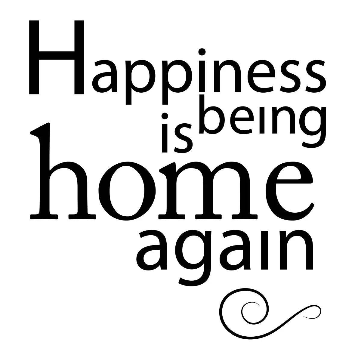 Happiness Being Home - מסגרת עיצובים - מדבקות קיר משפטי השראה טיפוגרפיה דקורטיבית  - מק''ט: 241028