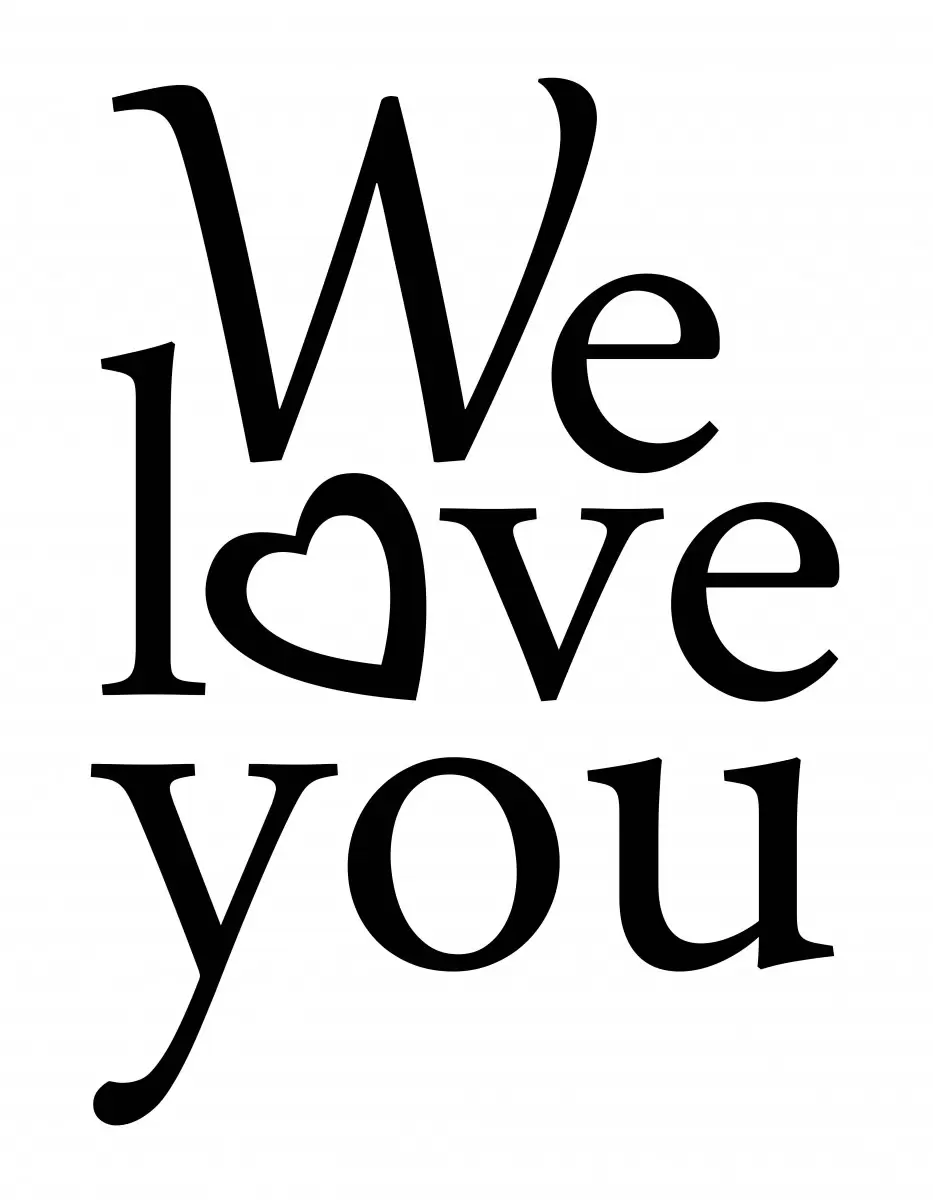We Love You - מסגרת עיצובים - תמונות השראה למשרד טיפוגרפיה דקורטיבית  - מק''ט: 241099