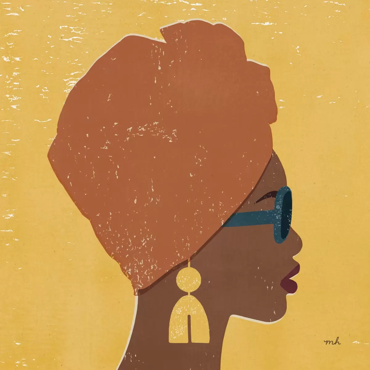 אפריקאית עם עגיל צהוב - Moira Hershey - חדר שינה בסגנון אקלקטי סטים בסגנון מודרני  - מק''ט: 364093