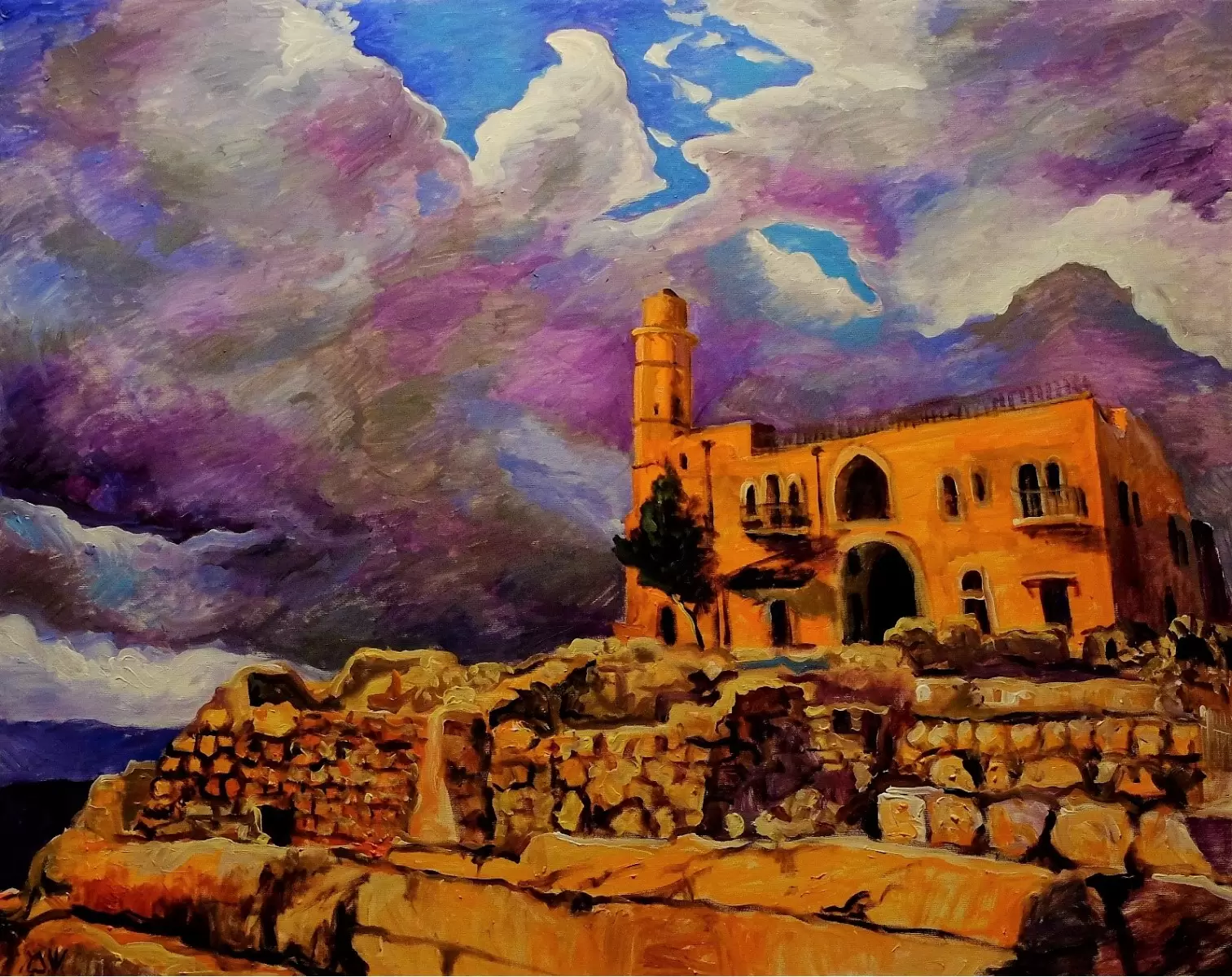 קבר שמואל הנביא - שמואל מושניק - ציורי שמן  - מק''ט: 331625