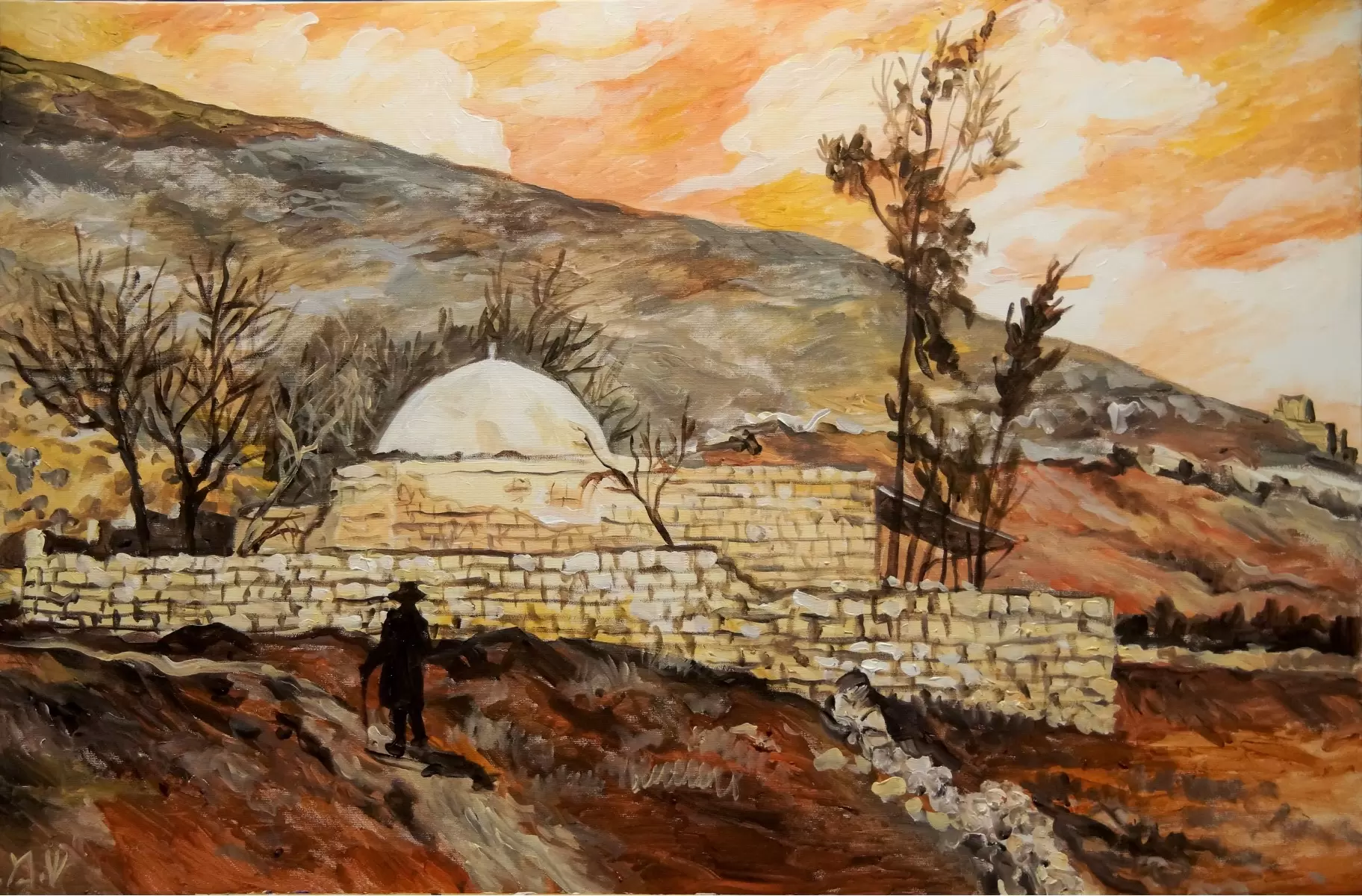 קבר יוסף בתחילת המאה ה-20 - שמואל מושניק - ציורי שמן  - מק''ט: 331816