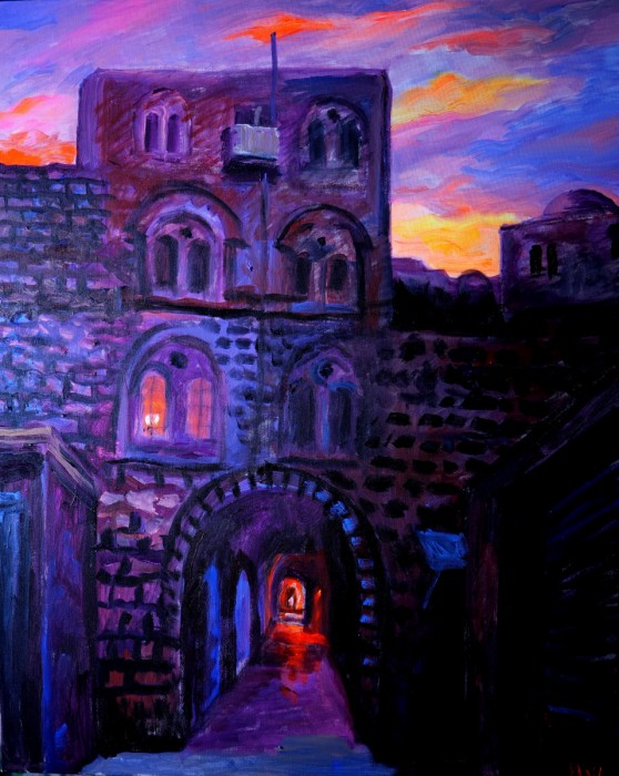 נרות שבת בקסבה של חברון