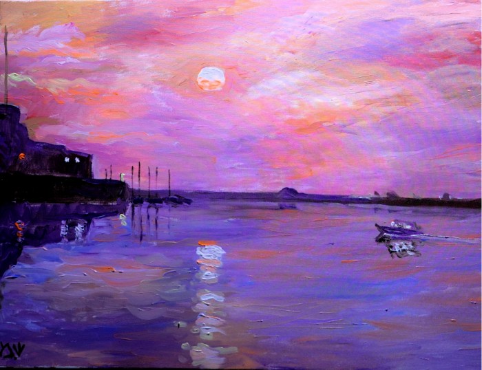 נמל יפו בערב