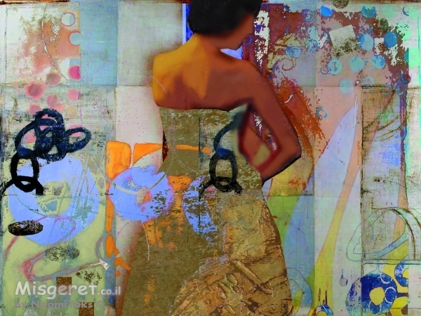 אשה בשמלת זהב