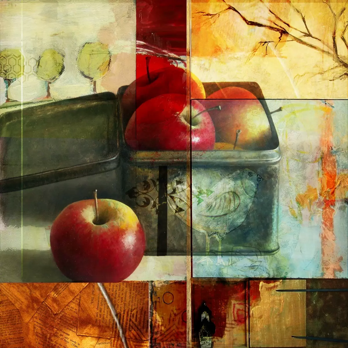 תיבת התפוחים - נעמי פוקס משעול - מדיה מעורבת מיקס מדיה  - מק''ט: 64307