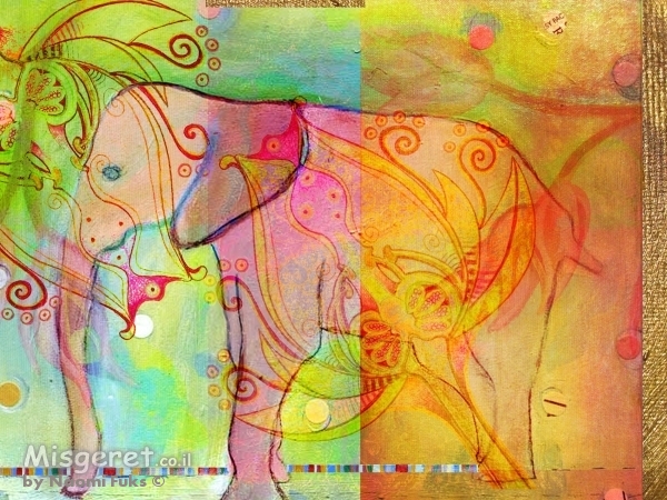 פיל בעיטורי זהב