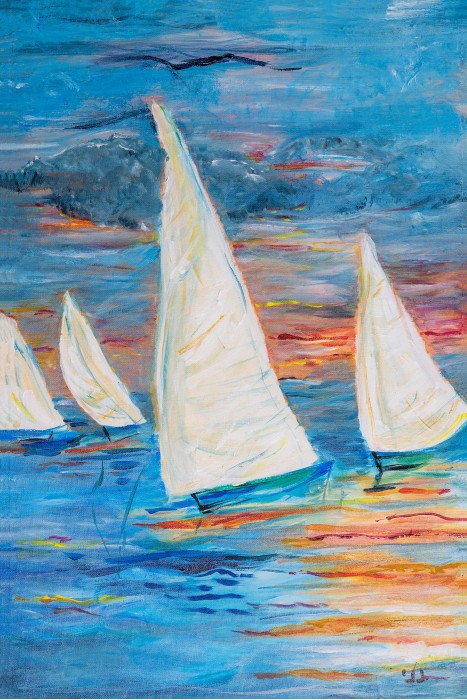 מפרשיות צחורות בשקיעה