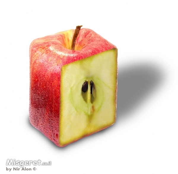 תפוח מרובע - חתוך...