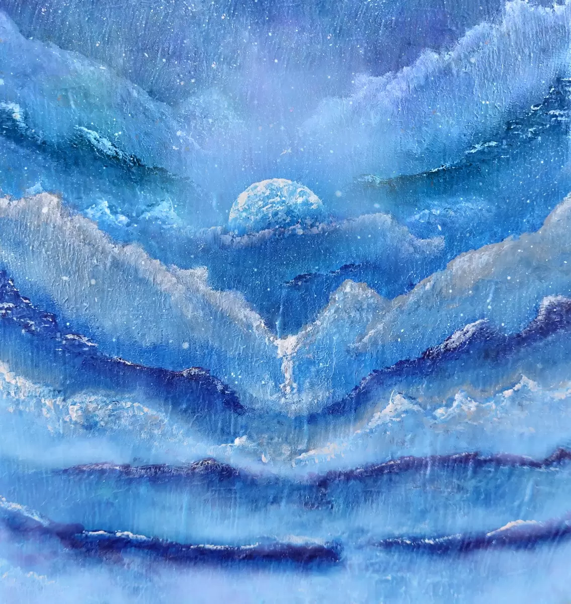 Blue Snow - נופר מורדוך - תמונות אווירה אבסטרקט בצבעי מים  - מק''ט: 426112