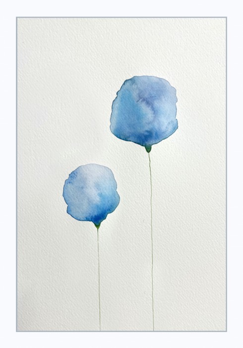 פרחים בכחול