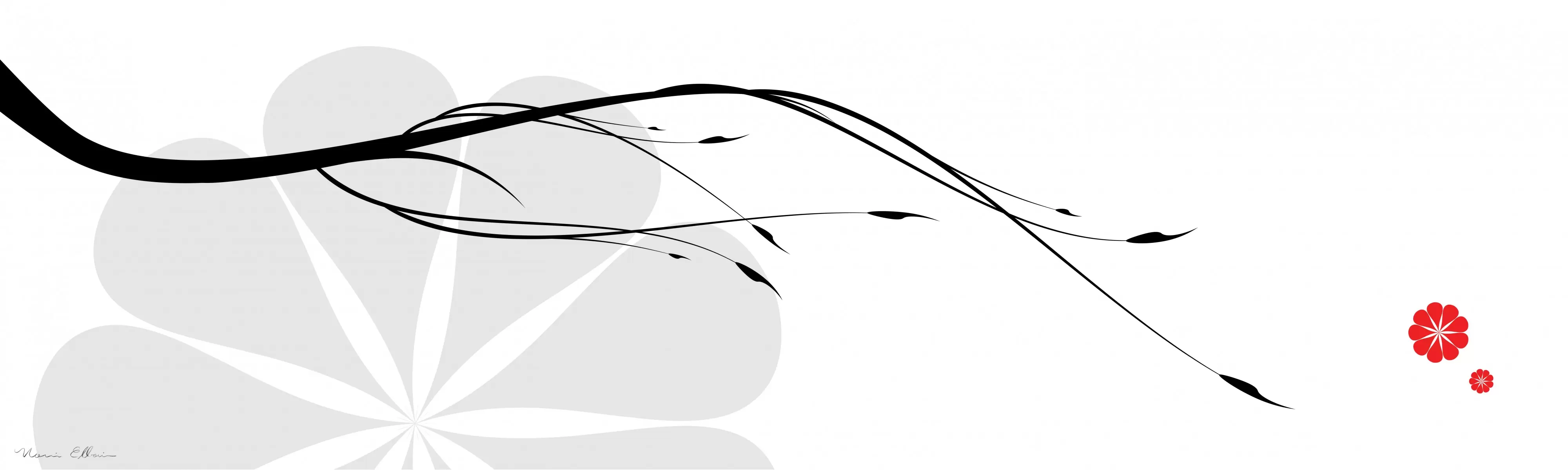 ענף יפני רקע לבן - נעמי עיצובים - תמונות לסלון רגוע ונעים אבסטרקט פרחוני ובוטני תמונות בחלקים  - מק''ט: 159884