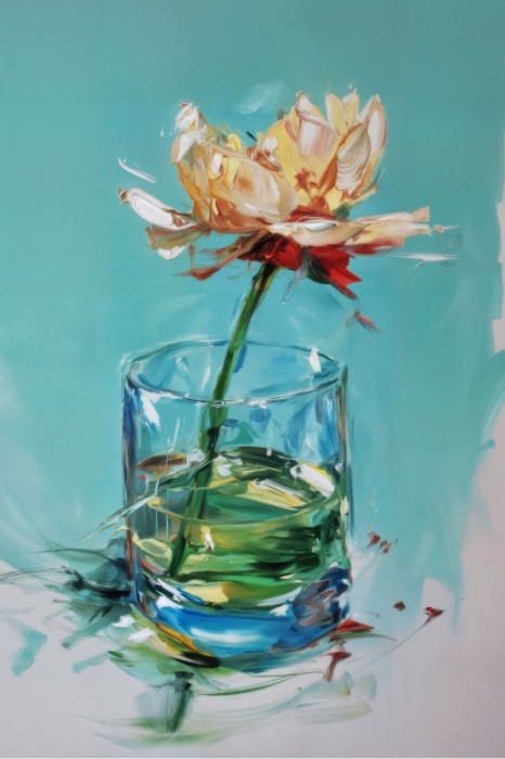 פרח בכלי זכוכית