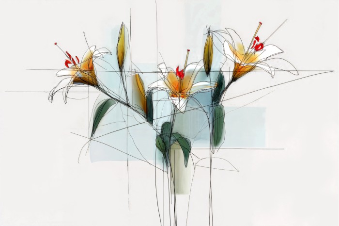 שלשיית פרחי לילי