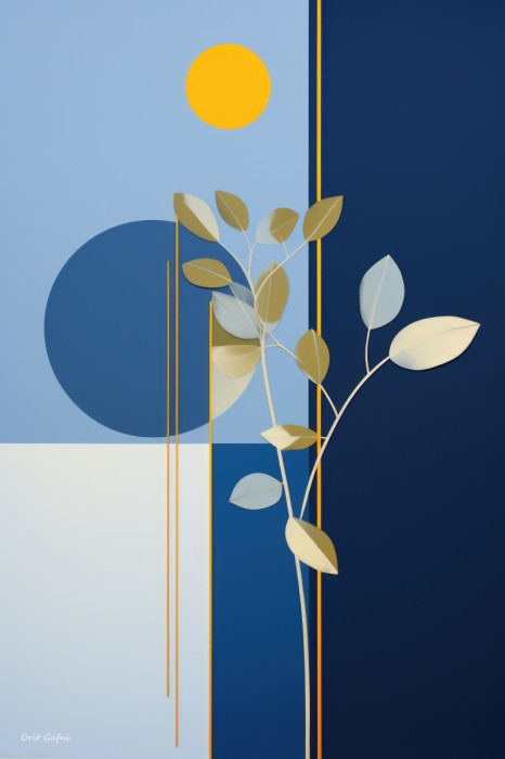 עלים שאוהבים אבסטרקט