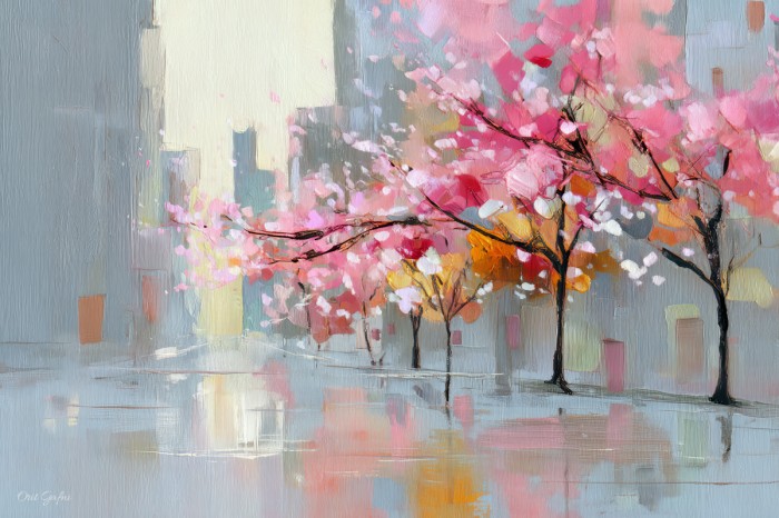 דובדבני העיר באפור