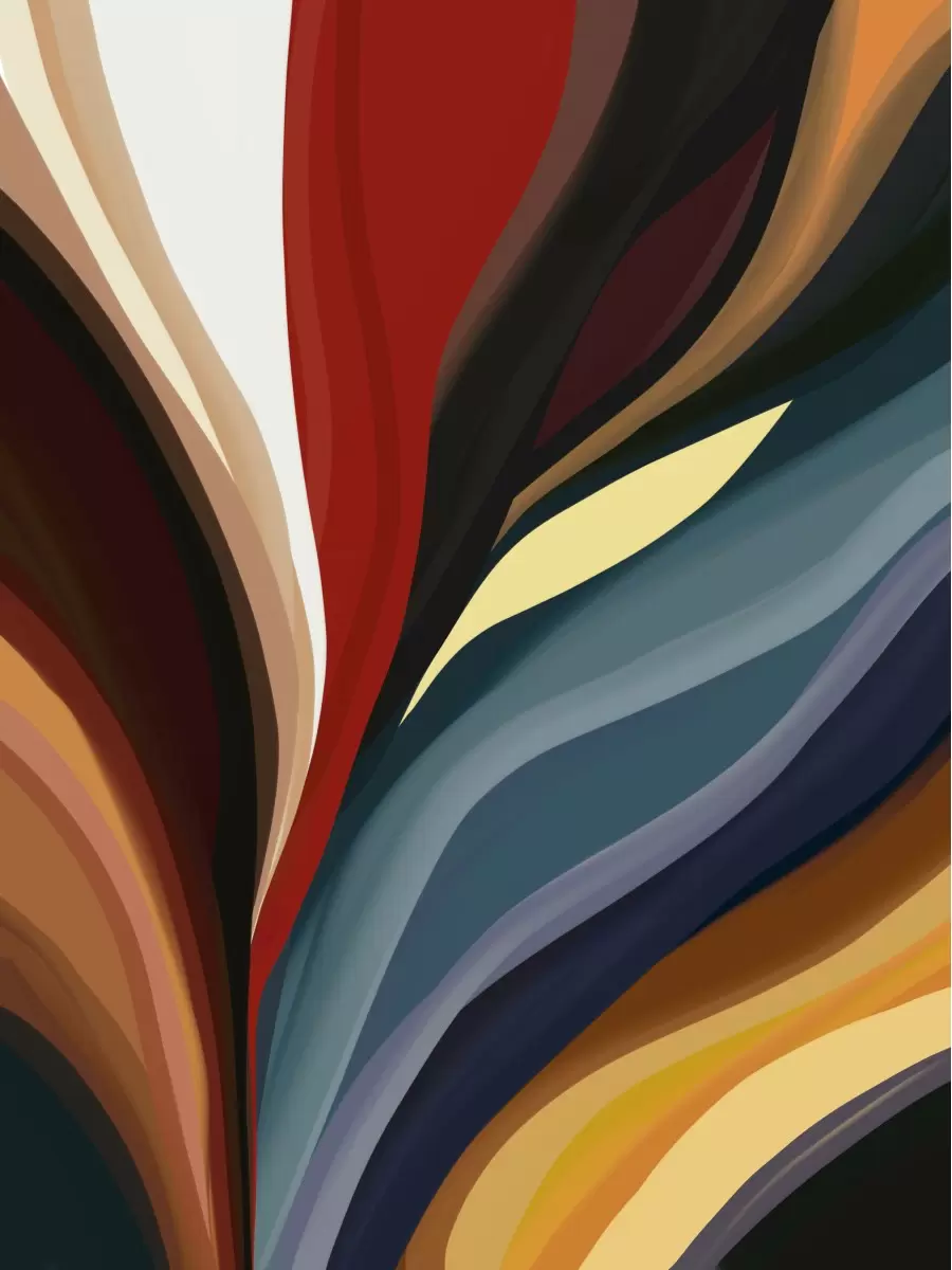 זרימה בצבעים עזים - ענת בן אלי - תמונות לסלון מודרני  - מק''ט: 417171