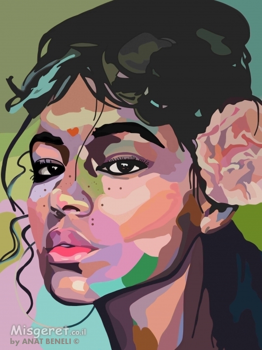 האישה עם הפרח 