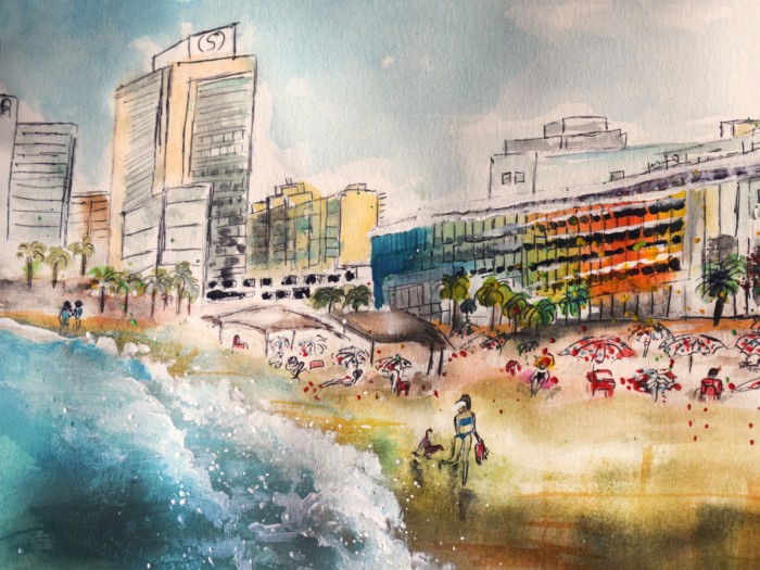 צבע בחוף תל-אביב