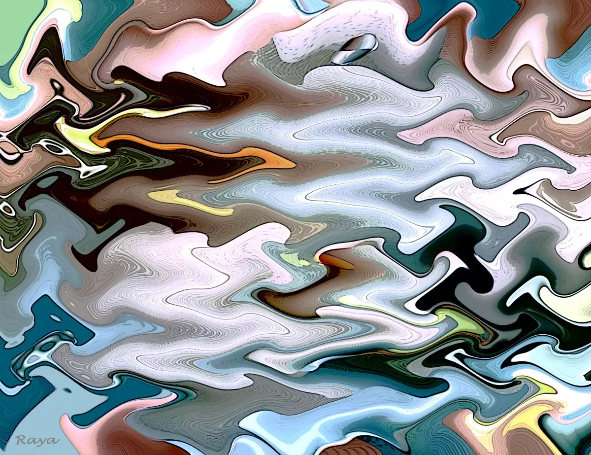 תנודות - רעיה גרינברג - אבסטרקט רקעים צורות תבניות מופשטות  - מק''ט: 408474