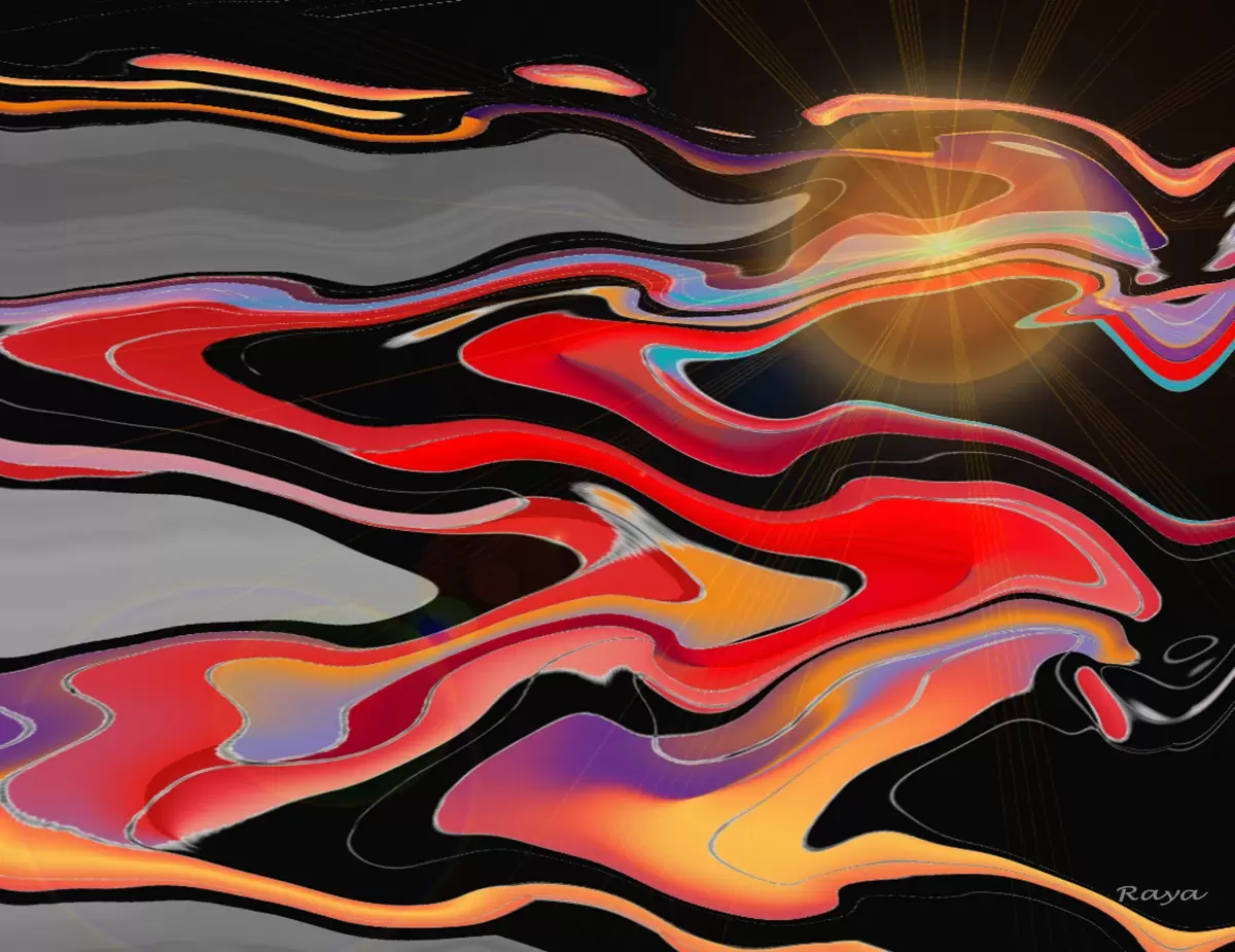 תנועה באטמוספירה - רעיה גרינברג - אבסטרקט רקעים צורות תבניות מופשטות  - מק''ט: 442659