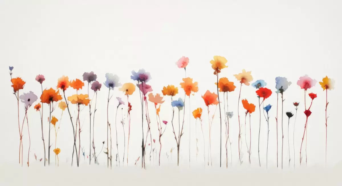 פרחים  - יניב גרינברג - תמונות לחדר כביסה מופשט מינימליסטי תמונות בחלקים  - מק''ט: 444042