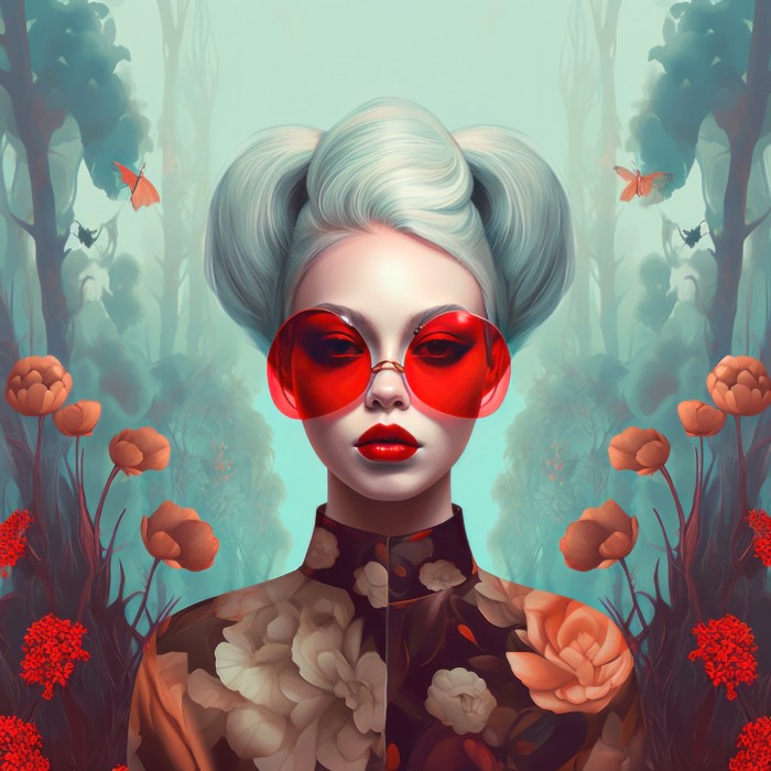 אשה במשקפיים