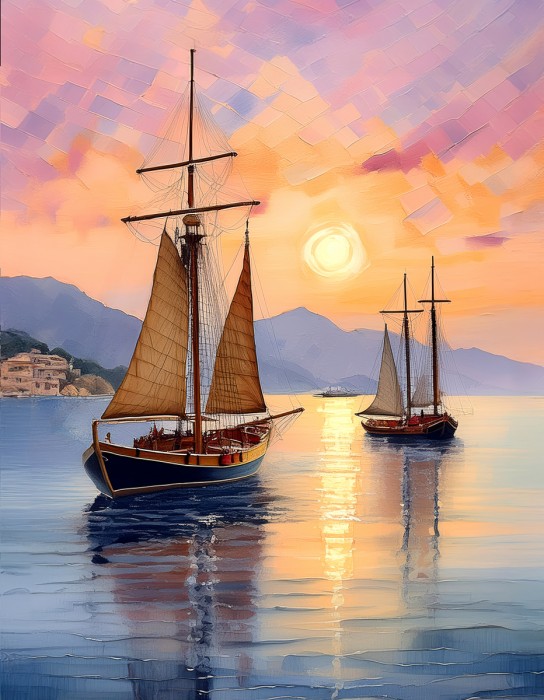 סירות בשקיעה