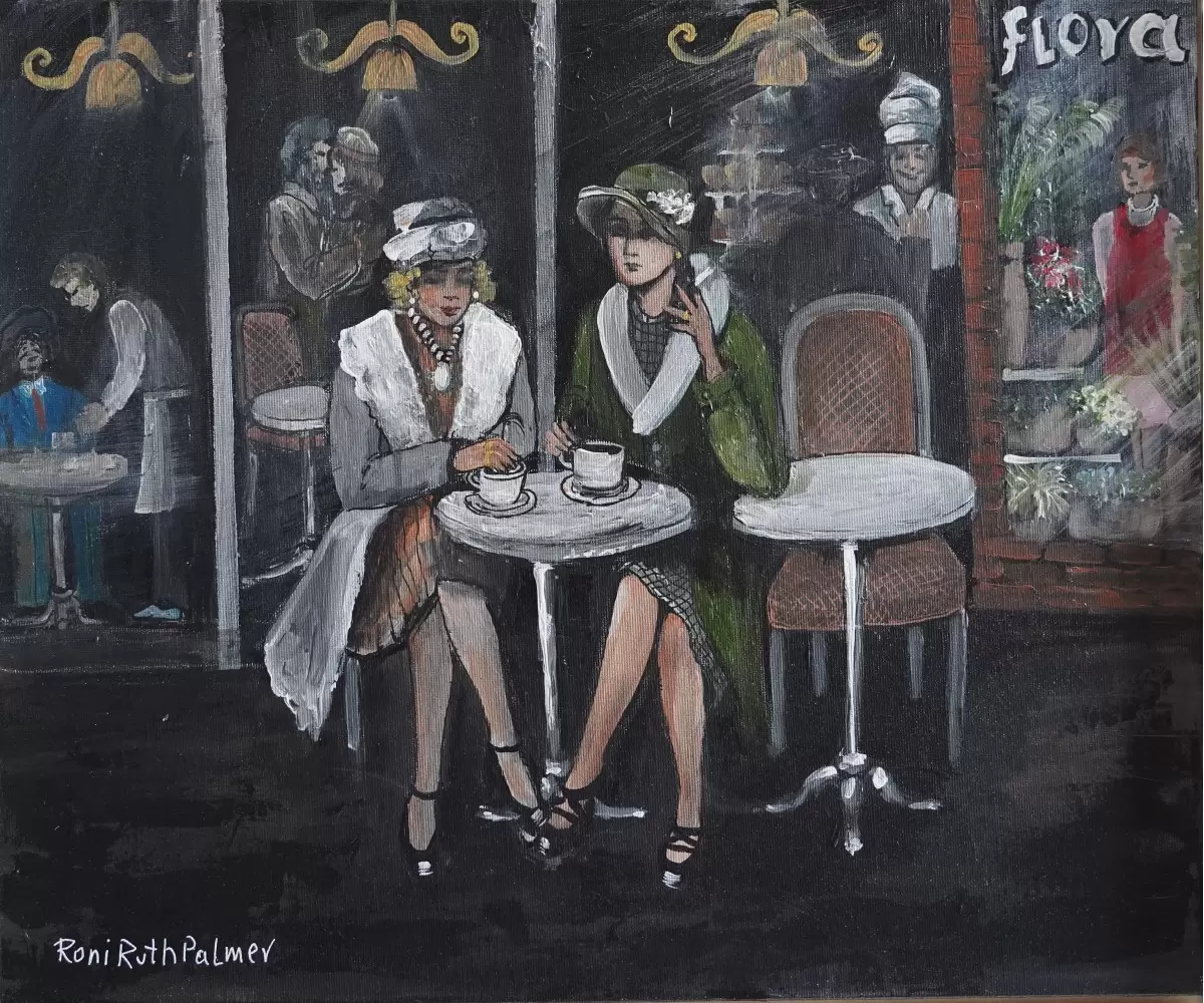 נשים בבית קפה - רוני רות פלמר - תמונות קלאסיות לסלון  - מק''ט: 384487