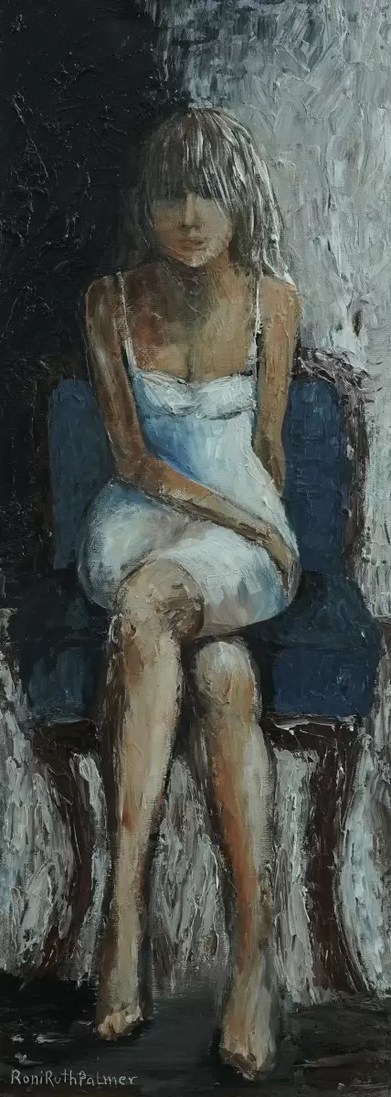 אישה יושבת על כורסא - רוני רות פלמר -  - מק''ט: 408934