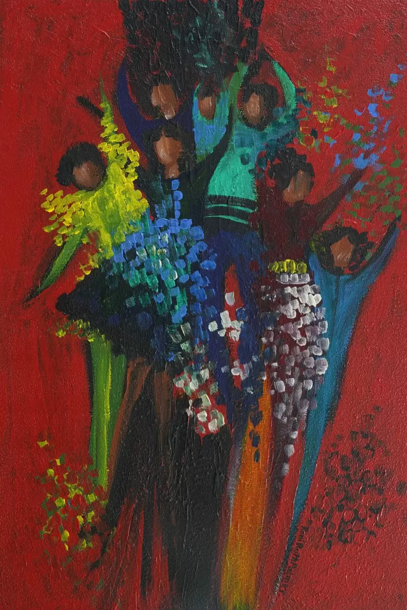 להקת רקדנים - רוני רות פלמר - תמונות צבעוניות לסלון ציורי שמן  - מק''ט: 425761