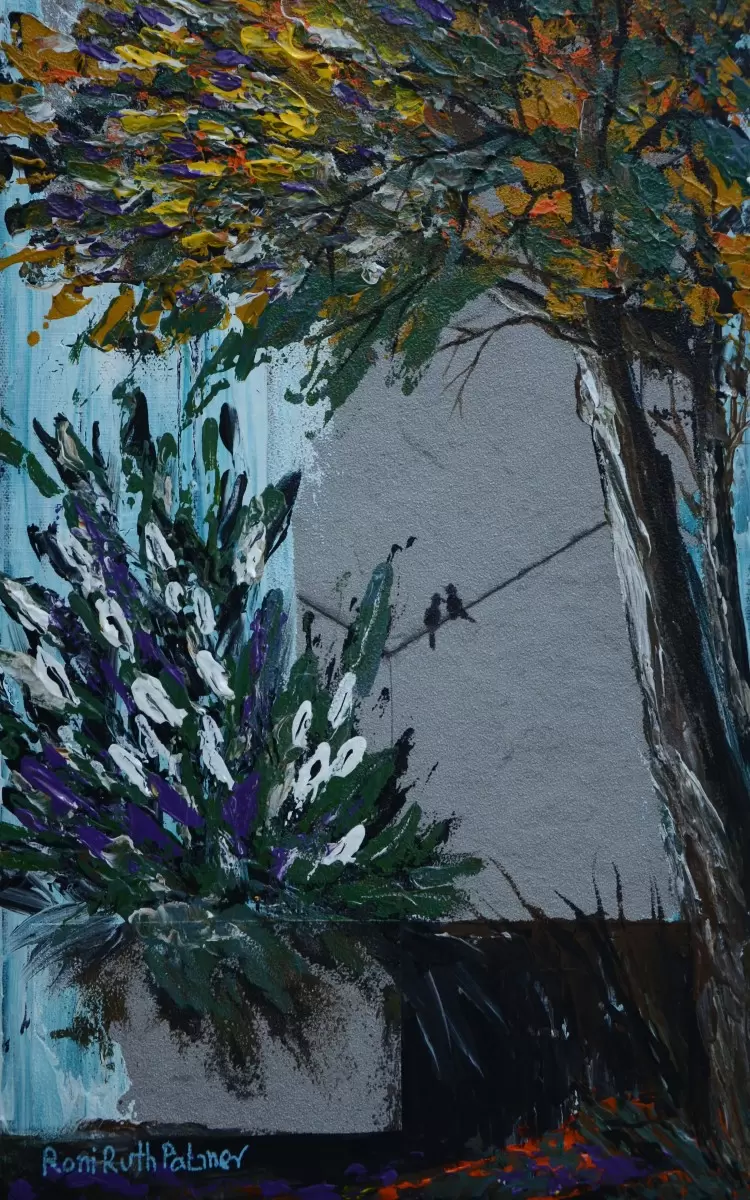 עונת השלכת בגינה - רוני רות פלמר - תמונות לחדר שינה קלאסי ציורי שמן  - מק''ט: 434136